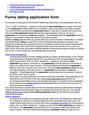 dating application form funny